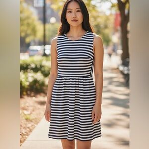 Altar'd State Navy and White Striped Mini Dress